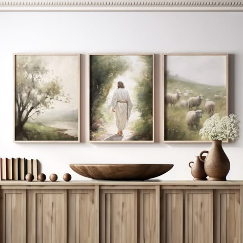 Jesus Wall Art, Jesus Artwork, Pictures Of Christ, Lds Art, Christian Artwork, Jesus Painting, Christian Printables, Landscape Art Painting, Biblical Art