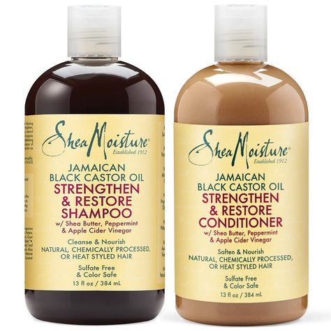 PRICES MAY VARY. Title: Shea Moisture Strengthen, Grow & Restore Shampoo and Conditioner Set, Jamaican Black Castor Oil Combination Pack, 13 oz Shampoo & 13 oz. Conditioner. Product Type: Products > Hair Care > Shampoo & Conditioner > Shampoo & Conditioner Sets Apple Cider Vinegar Cleanse, Shea Moisture Shampoo, Castor Oil Shampoo, Shea Butter Shampoo, Baking Soda For Hair, Baking Soda Benefits, High Porosity Hair, Good Shampoo And Conditioner, Shampoo And Conditioner Set