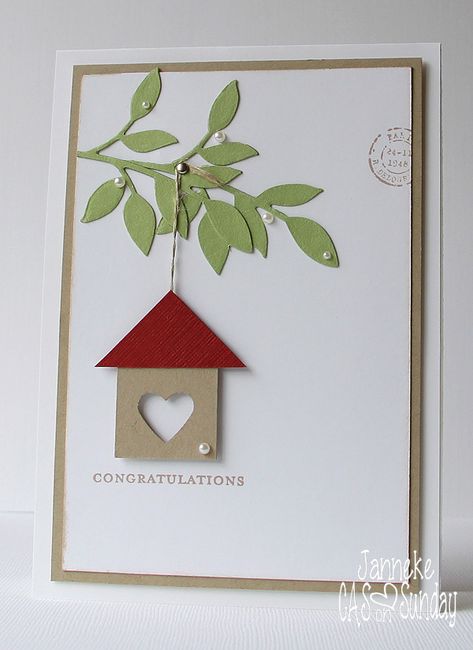 CAS on Sunday: Challenge #16 Welcome Home Housewarming Card, New Home Cards, Spring Cards, Punch Cards, Congratulations Card, Creative Cards, Birdhouse, Paper Cards, Cool Cards