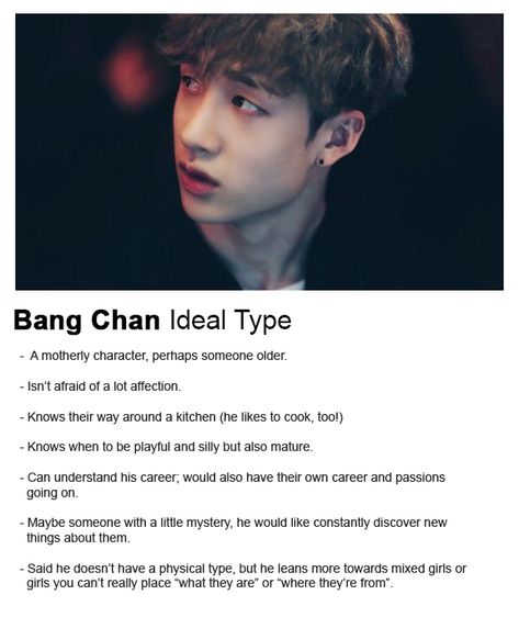 Chan Is That Type Of Boyfriend, Bangchan Imagine Boyfriend, Felix Ideal Type, Bangchan Type Of Boyfriend, Skz Ideal Type, Skz As Your Boyfriend, Cute Korean Bangs, Bang Chan Imagine, Bangchan Signature