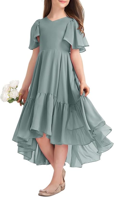 Amazon.com: Girls Ruffle Dresses Casual A Line V Neck Short Sleeve Flowy High Low Long Maxi Junior Bridesmaid Party Dress Black: Clothing, Shoes & Jewelry Frocks For Teenager, Ruffle Dress Casual, Teenage Dress, Girls Ruffle Dress, Dress Anak, Girls Dresses Sewing, Fotografi Digital, Junior Bridesmaid Dress, Kids Dress Patterns