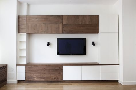 Tv Shelving Unit, Tv Unit Storage, Solid And Void, Built In Tv Unit, Tv Shelving, Wall Book Shelf, White Door, Wall Bookshelves, White Storage