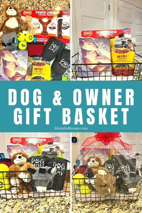 Gift Baskets For Dogs, Dog Basket Gift, New Puppy Gift Baskets, Doggie Gift Basket Ideas, Pet Basket For Raffle, Dog Themed Raffle Basket Ideas, Pet Basket Ideas, Pet Raffle Basket Ideas, Dog Gift Basket Ideas Diy