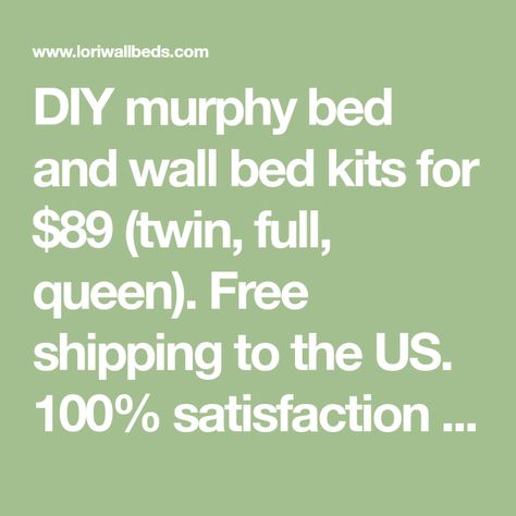 DIY murphy bed and wall bed kits for $89 (twin, full, queen). Free shipping to the US. 100% satisfaction guaranteed. Thousands of satisfied customers worldwide! Diy Murphy Bed Kit, Hidden Beds, Diy Murphy Bed, Murphy Bed Kits, Wall Beds, Murphy Bed Diy, Wall Bed, Bed Wall, Murphy Bed