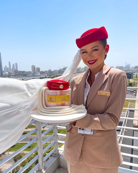 Flight Attendant Quotes, Emirates Airline Cabin Crew, Amanda King, Airline Attendant, Cabin Crew Jobs, Emirates Cabin Crew, Airline Cabin Crew, Airline Uniforms, Crown Aesthetic