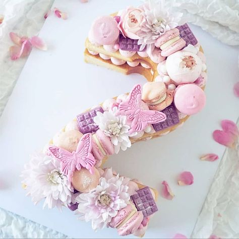 Arabella's Vintage Wardrobe on Instagram: “Check out this adorable cake by our friends at @cakesbyaraneeperth I just love the touch of butterflies. Perfect for a fairy or butterfly…” Girly Number Cake, Number Cake With Butterflies, Pink And Purple Number Cake, Pastel Number Cake, Number Cake For Baby Girl, Butterfly Number Cake, Purple Number Cake, Number 1 Cake Design, Number Cake 2