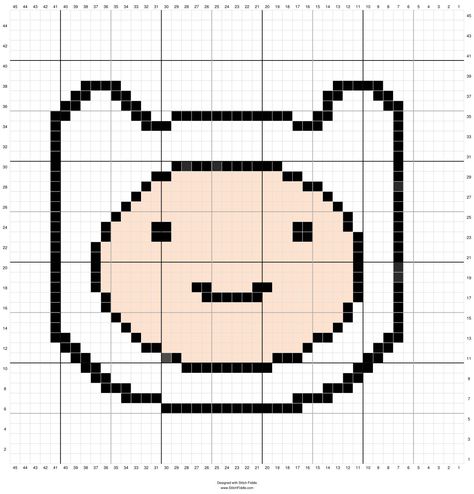 Adventure Time Finn-Crochet/Knitting panel Adventure Time Knitting, Adventure Time Alpha Pattern, Adventure Time Crochet, Graph Patterns, Adventure Time Finn, Clothing Diy, Crochet Design Pattern, Crochet Inspo, Crochet Design