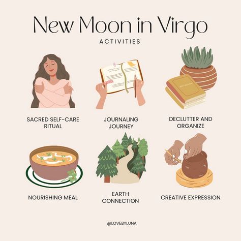 The upcoming New Moon in Virgo, set to occur on 9/14, symbolizes the start of a new growth cycle. It presents us with an opportunity to establish intentions that harmonize with the Virgo energy. This moment invites us to acknowledge our path of self-discovery, nurture our physical and emotional well-being, and refine the canvas of our lives with heartfelt intentions 💖⁠ New Moon In Virgo Journal Prompts, New Moon Virgo, Virgo Witch, Virgo Moon Sign, Virgo New Moon, New Moon In Virgo, Virgo Stuff, Virgo Energy, Moon In Virgo