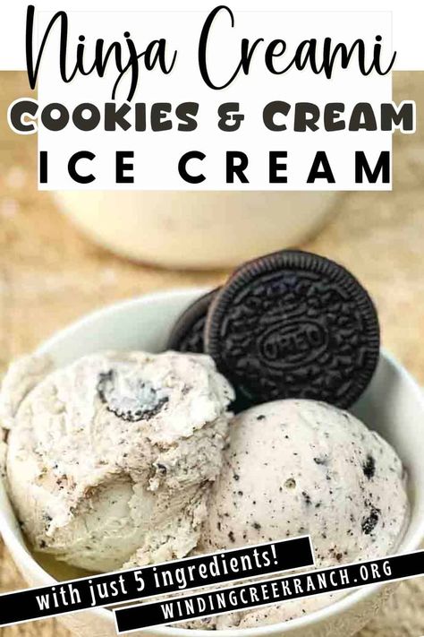 Ninja Creami Cookies and Cream Ice Cream Ninja Ice Cream Recipe, Cookies And Cream Ice Cream, Churn Ice Cream, Easy Ice Cream Recipe, The Best Cookies, Oreo Ice Cream, Ice Cream Maker Recipes, Best Cookies, Creamy Recipes