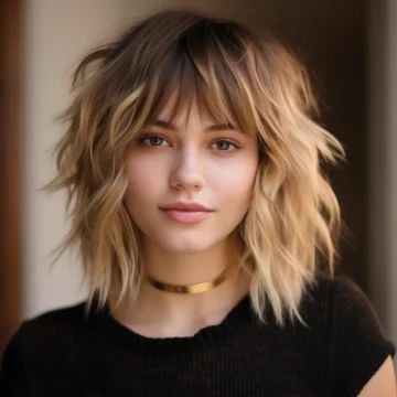 Shaggy Bob With Bangs, Shaggy Lob, Modern Shag Haircut, Shaggy Short Hair, Layered Haircuts For Medium Hair, Shaggy Bob, Shaggy Haircuts, Bob Hairstyles With Bangs, Haircuts For Wavy Hair