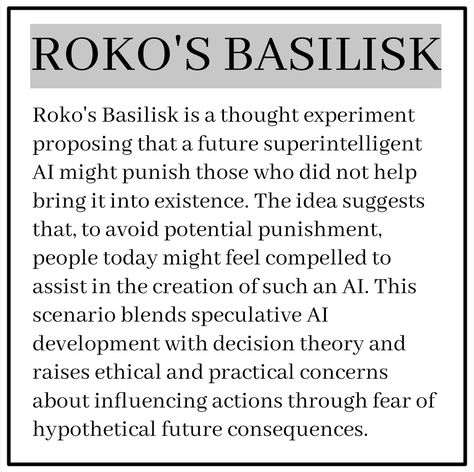 'ROKO'S BASILISK' Roko's Basilisk, Traditional Tales, Thought Experiment, Passion Project, July 3, Incorrect Quotes, Philosophers, Aesthetic Images, Pick One