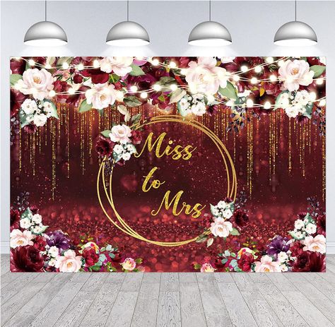 Miss To Mrs Burgundy Backdrop Burgundy Floral Gold Bokeh Wedding Bridal Shower Party Banner Bride To Engagement Background, Burgundy Backdrop, Gold Bokeh, Miss To Mrs, Burgundy Floral, Bridal Shower Party, Party Banner, Shower Party, Wedding Bridal