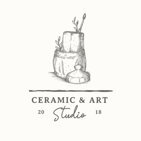 Pottery Logo Design Ideas, Ceramic Logo Design, Art Studio Logo Design, Art Company Logo, Art Business Logo, Art Studio Logo, Sew Studio, Acryl Art, Studio Logo Design