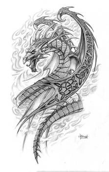 Dragon Medieval, Celtic Dragon Tattoos, Dragon Sleeve, Evil Tattoo, Tattoo Dragon, Tattoos Arm, Drawing Designs, Dragon Sketch, Japanese Tattoos