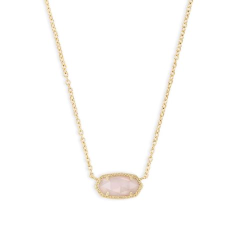 Elisa Gold Pendant Necklace, Elisa Necklace, Elisa Pendant Necklace, Kendra Scott Necklace Elisa, Short Pendant Necklace, Kendra Scott Elisa, Preppy Jewelry, Rose Quartz Jewelry, Rose Gold Quartz