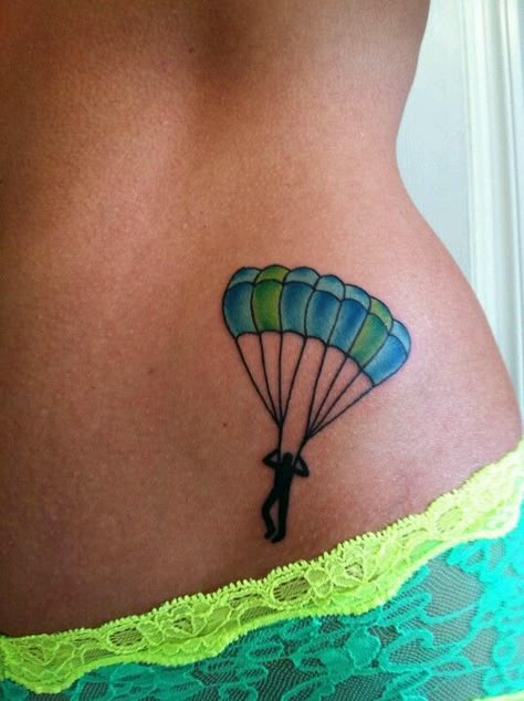 Open Canopy Tattoo. Skydiver Tattoo, Army Tattoos, Dove Tattoo, Pink Slippers, Memorial Tattoos, Skydiving, Piercing Tattoo, Deathly Hallows Tattoo, A Tattoo