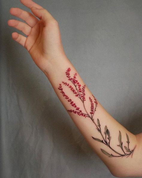 This Artist Creates Vibrant Botanical Tattoos That Make People Feel the Breath of Nature Right on Their Skin Rumex Flower Tattoo, Rumex Flower, Vanessa Core, Botanisches Tattoo, Botanical Tattoos, January 2nd, Inked Tattoo, Flowers Botanical, Botanical Tattoo