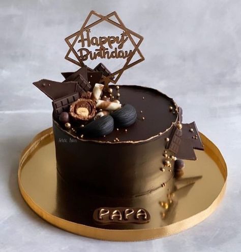 Simple Birthday Cake Designs For Husband, Chocolate Cake For Husband Birthday, Mini Chocolate Cake Design, Fairy Light Cake, Unique Cake Designs For Husband Birthday, Chocolate Cake For Men, Chocolate Cake Decoration Elegant, Birthday Cake Designs Unique, Elegant Chocolate Cake Design