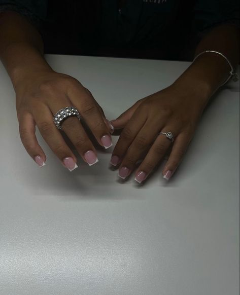 Overlay Nails French Tip, French Tip Overlay, Super Short Acrylics, Extra Short French Nails, Short Frenchies Nails, Gel Nails French Tip, Micro French Nails, French Tip Gel Nails, Blush Pink Nails