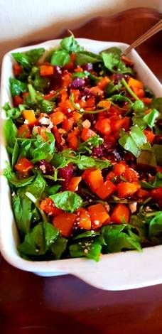 Butternut, beetroot, spinach and feta salad Beetroot And Feta Salad, Butternut Recipes, Feta Salad Recipe, Fresh Salad Recipes, Fresh Salad, Feta Salad, Spinach And Feta, Roasted Butternut, Fresh Salads