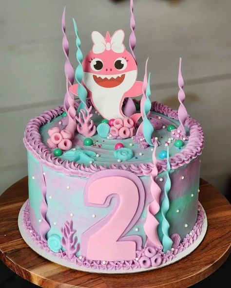 (1) WhatsApp Second Birthday Cake Girl, 2nd Birthday Party For Girl Baby Shark, Bebefinn Cake Ideas, Baby Shark Birthday Party Girl Cake, Baby Shark 2nd Birthday Party Girl, Baby Shark Girl Birthday Party, Baby Shark Cake Girl, Pinkfong Birthday Party, Bebefinn Birthday Party