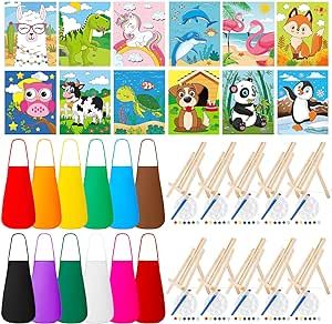 Ireer 84 Pcs Kids Paint Party Set Include 12 Animal Pre Drawn Canvas 12 Brushes 12 Palettes 12 Set Acrylic Paints 12 Apron Canvas Painting Kit for Kids Art Paint Party Valentines Gift Kids Sip And Paint Party Ideas, Kids Paint Party Ideas, Paint Party Ideas For Kids, Kids Paint Party, Art Paint Party, Pre Drawn Canvas, Kids Painting Party, Twins Birthday, Kids Painting