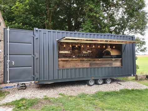 Container Coffee Shop, Pizza Food Truck, Food Trailer For Sale, Pizza Truck, Container Restaurant, Catering Trailer, Coffee Trailer, Container Cafe, Bar Catering