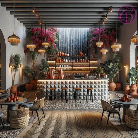 1️⃣, 2️⃣, 3️⃣, or 4️⃣❓My @giLherrera twist of a Modern Mexican Hacienda Lobby Bar with a touch of Tulum/Cabo Vibez〰️🇲🇽 (I LOVE breeze block, do you?) . At CoLores Decor Our team is constantly experimenting with textures & “WOW” styles for a UNIQUE statement design for any room…Introducing TOP 🇲🇽 MeXican Artisan Design & CATAPULTING our culture’s Talent through the vision of our founder, GiL Herrera @giLherrera ♥️ . You think you know MeXican Artisan Design, but you have NO IDEA how PASSIONATE... Modern Mexican Hacienda, Modern Mexican Restaurant, Mexican Restaurant Decor, Pati Jinich, Urban Home Decor, Mexican Hacienda, Artisan Decor, Lobby Bar, Modern Mexican