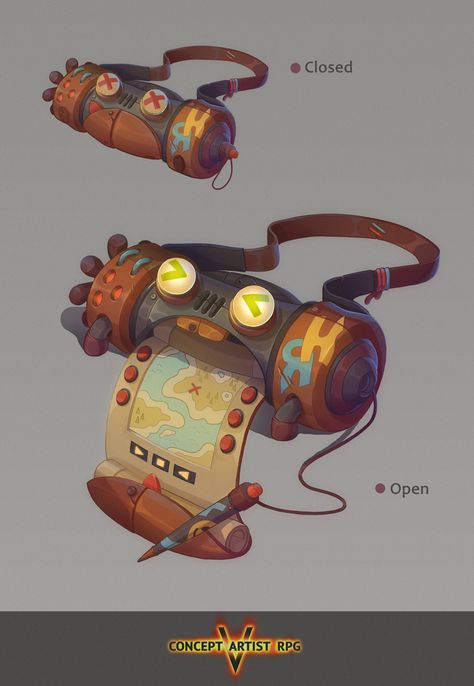 ArtStation - Concept Artist RPG 5, Ekaterina Bek-Nazarova Isometric Animation, Spell Magic, Background Game, Artstation Concept Art, Props Concept, Props Art, Magic Items, Arte Robot, Fantasy Props