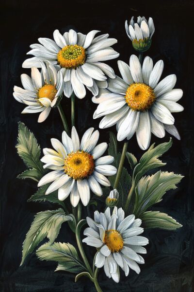 17 Daisy Images - Lovely! - The Graphics Fairy Daisy Images, Daisy Flower Drawing, Pencil Drawings Of Nature, Daisy Image, Happy Daisy, Daisy Art, Black Paper Drawing, Art Nouveau Illustration, Vintage Daisy