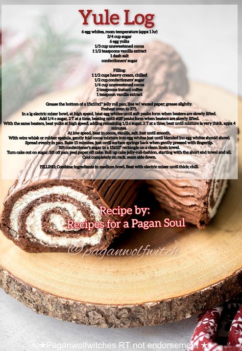 Yule pagan recipes By Recipes for a Pagan Soul Yule Recipes Pagan, Pagan Recipes, Yule Recipes, Yule Pagan, Herbal Recipes, Jelly Roll Pan, Yule Log, Confectioners Sugar, Unsweetened Cocoa