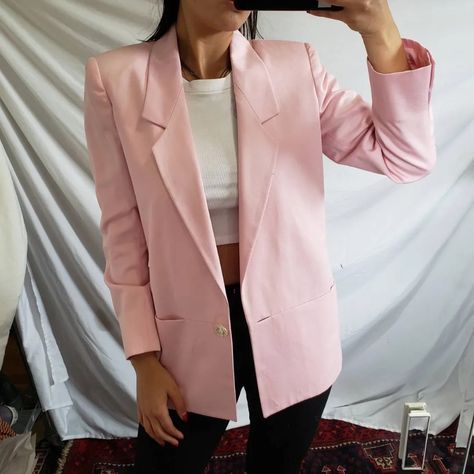 Outfit Punk, Punk Pastel, Pastel Blazer, Vintage Blazers, Blazer Pink, Vintage Blazer, Pink Vintage, Vintage Pink, Baby Pink