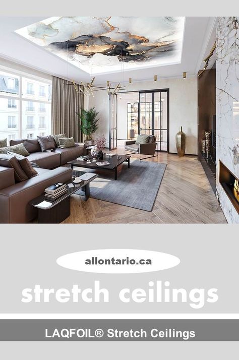 Stretch Ceiling Design Interiors, Stretch Ceiling Design Modern, Living Area False Ceiling Design, Stretch Ceiling Design, Backlit Stone, Ceiling Pop, Acoustic Ceiling Tiles, Dream Villa, Fall Ceiling