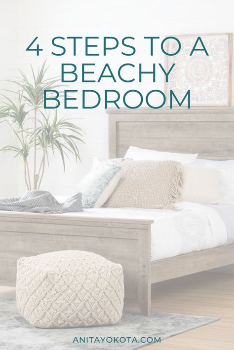 4 Steps to a Coastal Bedroom | Anita Yokota | Love an open beachy feel in your master bedroom? In this post, I'm sharing furniture and bedding ideas that will help you achieve the coastal home decor look in your bedroom. AD #coastalhome #bedroom Coastal Bedrooms Decorating, White Coastal Bedroom, Costal Bedroom, Coastal Bedroom Furniture, Modern Eclectic Home, Bedroom Coastal, Beachy Bedroom, Beach House Bedroom, Coastal Bedroom Decorating