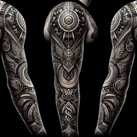 I will design your custom tattoo Samari Tattoos For Men, Geometric Full Sleeve Tattoo Design, Full Sleeve Tattoos For Guys Ideas, Full Arm Tattoo Design, Men’s Full Sleeve Tattoo, Best Tattoo Designs For Men, Shoulder Cover Up Tattoos, Animal Sleeve Tattoo, Geometric Mandala Tattoo