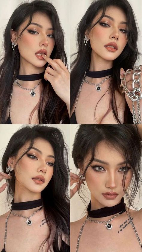 Red Asian Makeup, South East Asian Makeup, Asian Glam Makeup, Asian Glam Make Up, Makeup Ideas For Red Dress, Gilmore Hairstyles, Rory Gilmore Hairstyles, Ateez Makeup, Asian Baddie Makeup