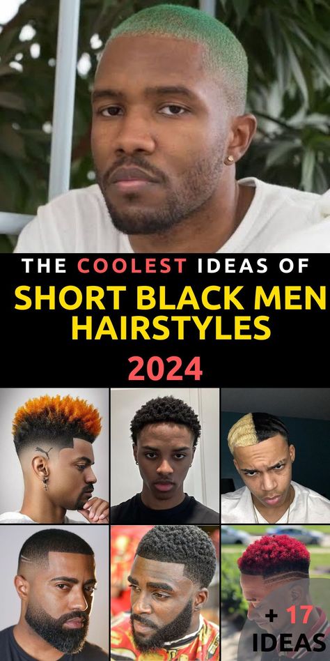 Step into the new year with confidence and style with our selection of black men hairstyles short for 2024. Embrace bold cuts and vibrant colors that express your unique identity and personality. Whether you're into fades, twists, or braids, we have options to match your style and preferences. Elevate your grooming routine and redefine your look with our trendsetting short hairstyles for Black men. Black Haircuts For Men, Black Mens Haircuts, Men Hairstyles Short, Haircuts For Black Men, Hairstyles For Black Men, High Top Fade, Black Men Haircuts, Hair Coils, Black Men Hairstyles