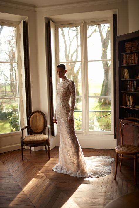 Long Sleeve Column Wedding Dress, Long Lace Wedding Dress, Mermaid Wedding Dress Classy, Dana Harel Bridal, Dana Harel, Bridal 2024, Best Wedding Dress, Alta Moda Bridal, Lace Wedding Gown