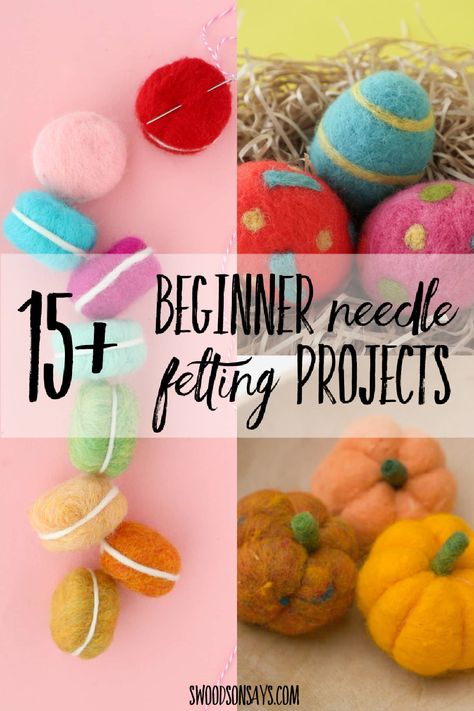 Needle Felting Garland Diy, How To Make Felting Wool, How To Do Wool Felting, Beginning Felting Projects, Felted Wool Gifts, Diy Felting Tutorials, Halloween Needle Felting Projects, Wool Felting For Beginners, Learn Needle Felting