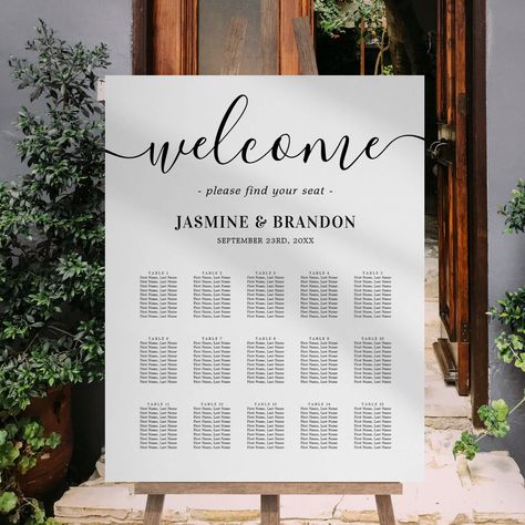 Large Seating Chart Wedding, Large Seating Chart, Wedding Chart, Large Easel, Seating Wedding, Wedding Seating Plan, Find Your Seat, Invitation Examples, Elegant Calligraphy