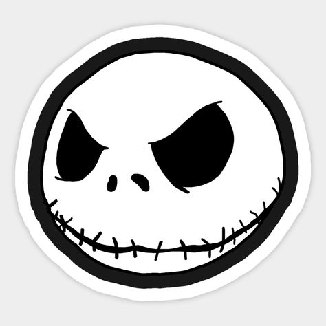 Large Jack Skellington face from The Nightmare Before Christmas. -- Choose from our vast selection of stickers to match with your favorite design to make the perfect customized sticker/decal. Perfect to put on water bottles, laptops, hard hats, and car windows. Everything from favorite TV show stickers to funny stickers. For men, women, boys, and girls. Jack Skellington Faces, Arte Ninja, Spooky Stickers, Black And White Stickers, Disney Sticker, Scrapbook Stickers Printable, Hydroflask Stickers, Halloween Jack, The Nightmare Before Christmas