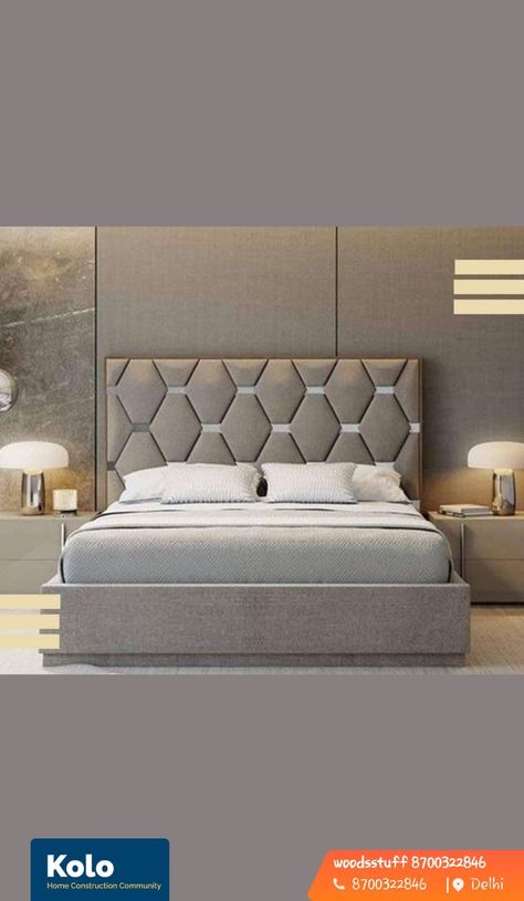 Bed, bedding, bedroom, koloapp, kerala, interior, delhi Backboards For Beds, Bed Back Design, Pop False Ceiling Design, Carpenter Work, New Sofa, House Construction Plan, House Construction, Bed Back, Door Design Interior