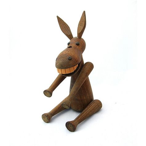 1950s Wooden donkey | Flickr - Photo Sharing! Wooden Donkey, Donkey And Dragon, 1950s Toys, Wood Games, Wooden Figurines, Wood Spoon, Vintage Kitsch, Interesting Photos, Wood Bowls