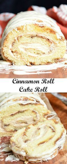 Cinnamon Roll Cake Roll from willcookforsmiles.com #cinnabon #dessert Jelly Roll Cake, Holiday Buffet, Chocolate Roll Cake, Swiss Rolls, Banana Pudding Cake, Cinnamon Cream Cheese, Cake Roll Recipes, Cinnamon Cake, Kolaci I Torte