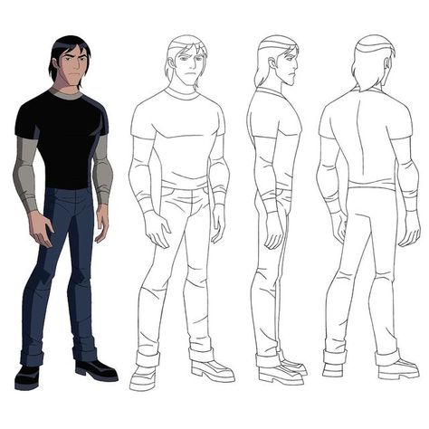 Male Cartoon Characters, Character Turnaround, X Men Evolution, Caricature Sketch, Ben 10 Comics, Simple Character, Man Sketch, Character Model, Character Model Sheet