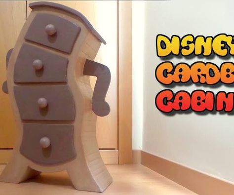 DIY Disney cabinet, cardboard furnitures Diy Furniture Nightstand, Diy Karton, Disney Furniture, Whimsical Furniture, Disney Rooms, Woodworking Project Plans, Diy Disney, Diy Cardboard Furniture, Cardboard Furniture