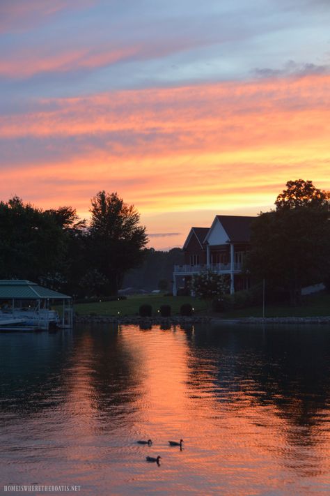 Sunset Lake, Lake Norman, What A Beautiful World, Lake Living, Lake Sunset, Hot And Humid, Happy Sunday, Boating, Beautiful World