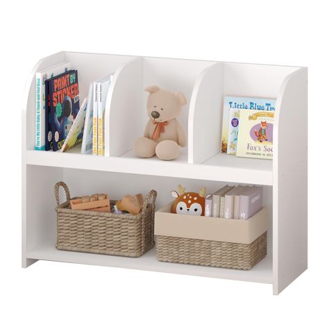 PRICES MAY VARY. 【Bookshelf for Kids】This is a multifunctional kids bookshelf that provides 4 independent large capacity spaces. This bookshelf can store baby book, kids books, childrens books, toddler books. The toy organizers and storage provides enough storage space to store blocks, dolls, toy cars, greeting cards, art accessories and more 【Safety and Environmental】This bookshelf for kids is made of zero emission medium density fiberboard, which is safe and environmentally friendly, and will Modern Kids Toys, Toys Art, Toy Storage Organization, Kids Bookcase, Kid Toy Storage, Types Of Books, Bookshelves Kids, Storage Display, Modern Kids