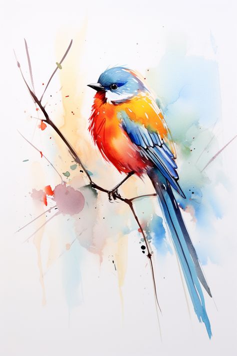 Revel in the harmonious melodies of nature with 70 watercolor paintings of birds crafted for nature enthusiasts. From chirping sparrows to melodious nightingales, these artworks capture the essence of avian music in stunning detail. Bird Artwork Painting, Birds Watercolor Paintings, Watercolor Birds Easy, Watercolor Birds Tutorial, Easy Watercolor Paintings, Paintings Of Birds, Bird Watercolor Art, Blue Bird Art, Eagle Painting