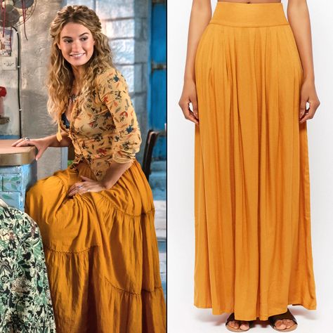 Yellow! So hot right now! With this voluminous maxi from Forever 21, you, too, can be as golden as the Greek sunrise. Mamma Mia 2, 70s Mode, Estilo Hippie Chic, Look Boho Chic, 70s Inspired Fashion, 70s Outfits, Bohemian Mode, Estilo Hippie, Lily James